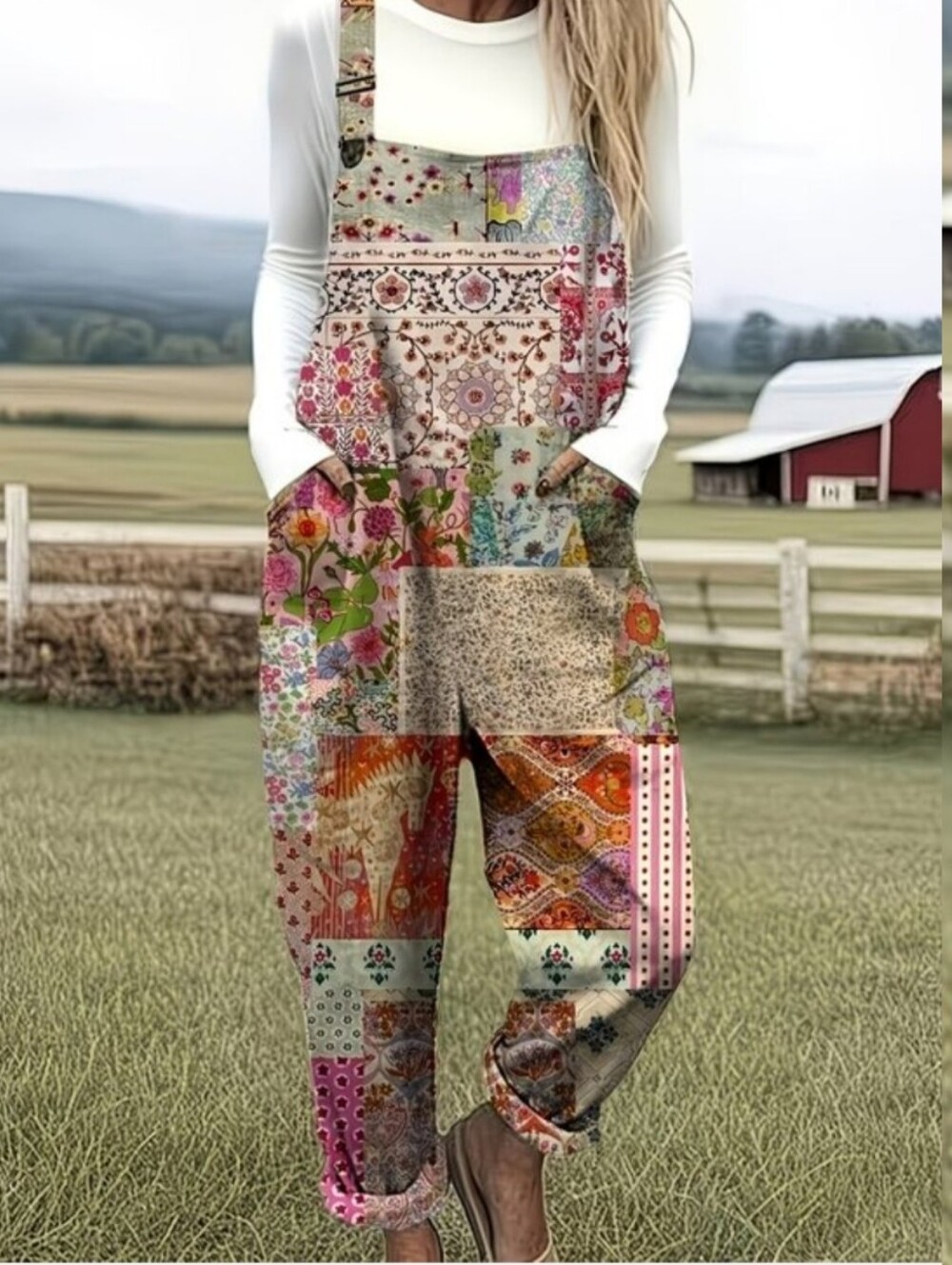 Bohemian Patchwork Print Womens Jumpsuit - Multi